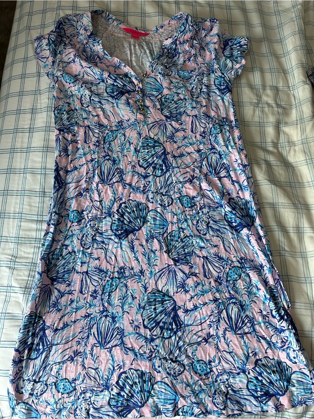Lily Pulitzer Pink Seashell Print Short Sleeve Dress